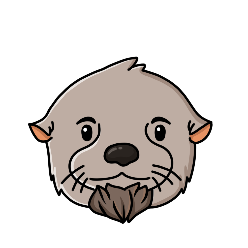 Otter data scientist face with a goatee